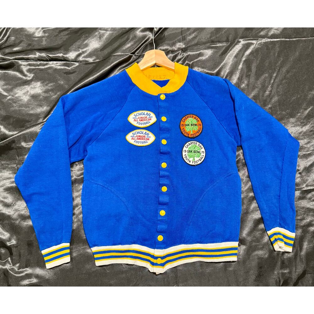 VNTG 70’s High School Varsity Letterman Sweater/Cardigan Football All American